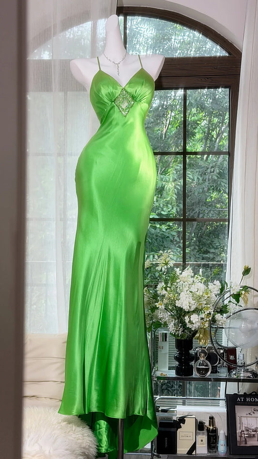 Robe de bal bustier violette en satin avec appliques, robe de soirée formelle J9413