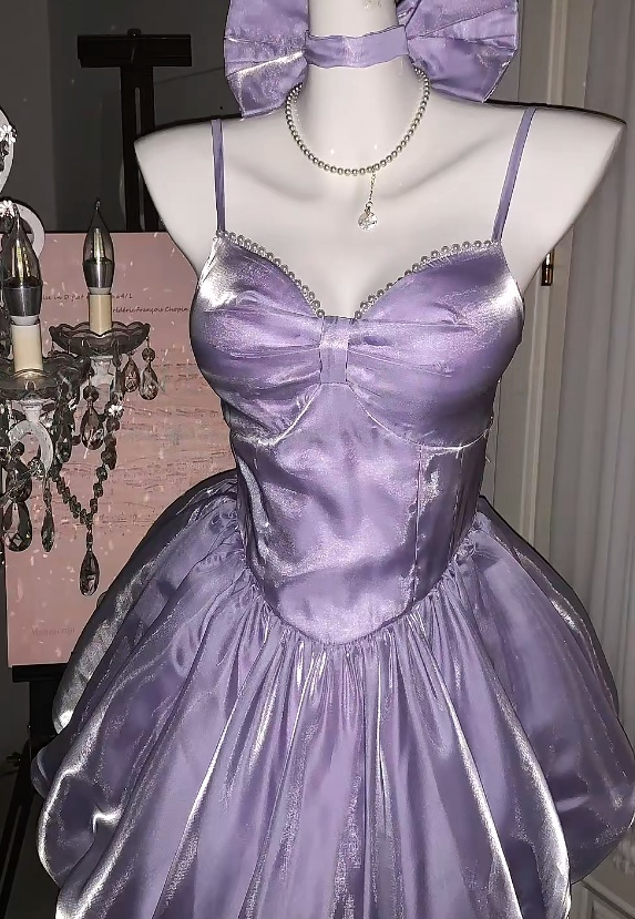 Trägerloses silbernes Vintage-Abendkleid, A-Linie, Geburtstagskleid J9370