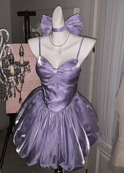Trägerloses silbernes Vintage-Abendkleid, A-Linie, Geburtstagskleid J9370