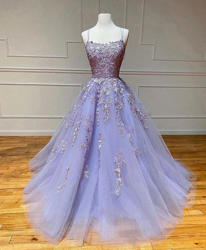 Robe de bal bustier violette en satin avec appliques, robe de soirée formelle J9413
