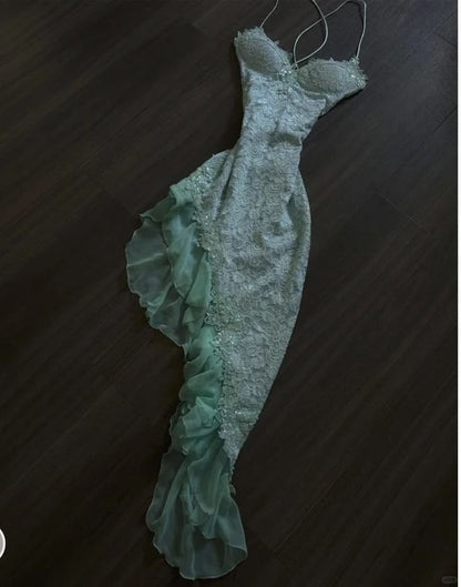Trägerloses silbernes Vintage-Abendkleid, A-Linie, Geburtstagskleid J9370