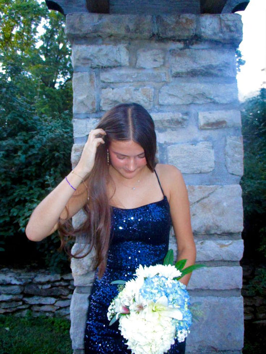 Trägerloses silbernes Vintage-Abendkleid, A-Linie, Geburtstagskleid J9370