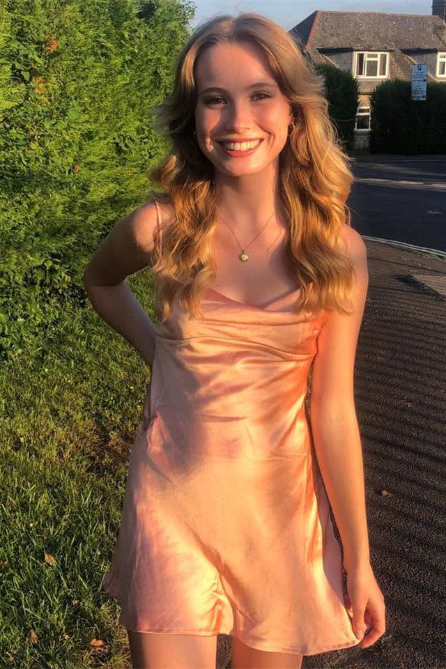 Spaghetti Straps Pink Satin Short Homecoming Dress  J11232