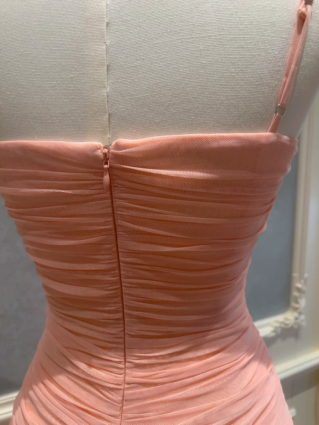 Spaghetti Straps Pink Sheath Homecoming Dress  J10275