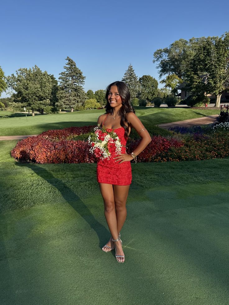 Spaghetti Straps Red Appliques Sheath Homecoming Dress  J11496