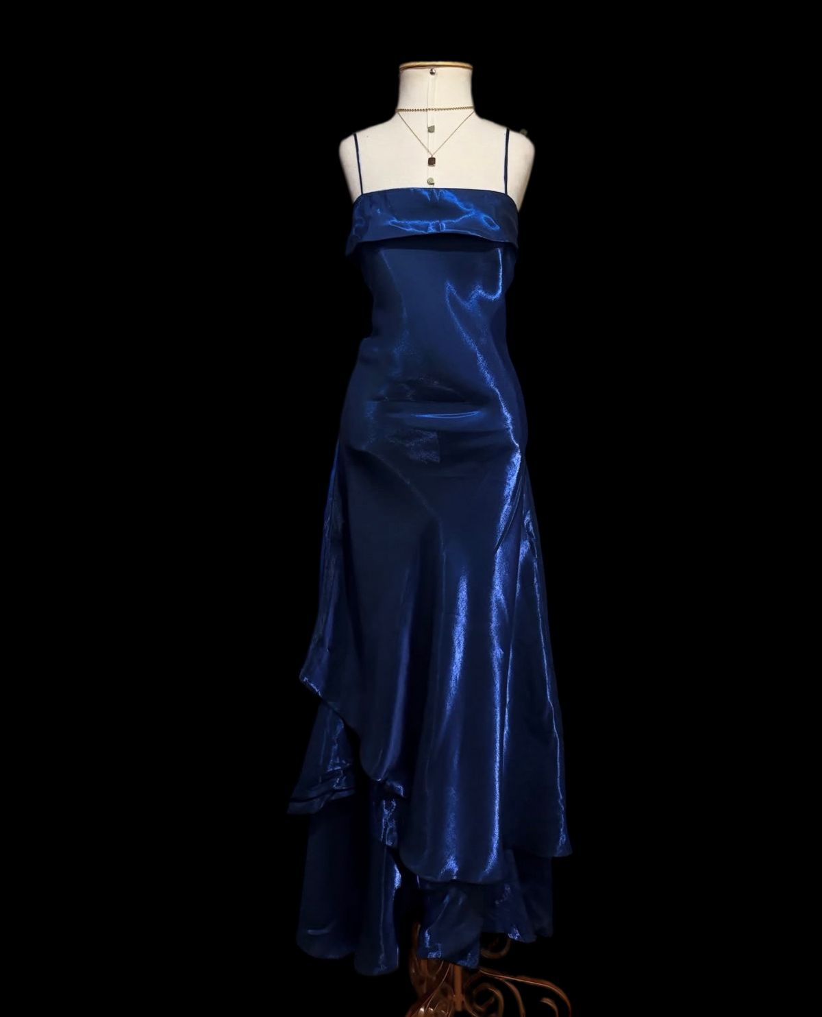 Trägerloses silbernes Vintage-Abendkleid, A-Linie, Geburtstagskleid J9370