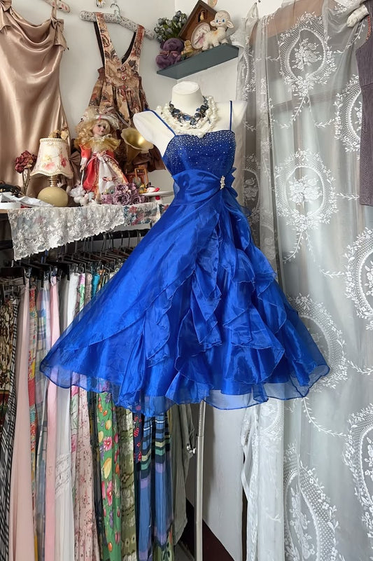 Trägerloses silbernes Vintage-Abendkleid, A-Linie, Geburtstagskleid J9370