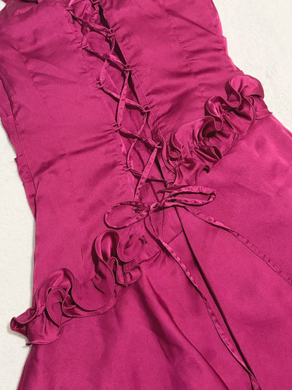 Robe de bal bustier violette en satin avec appliques, robe de soirée formelle J9413