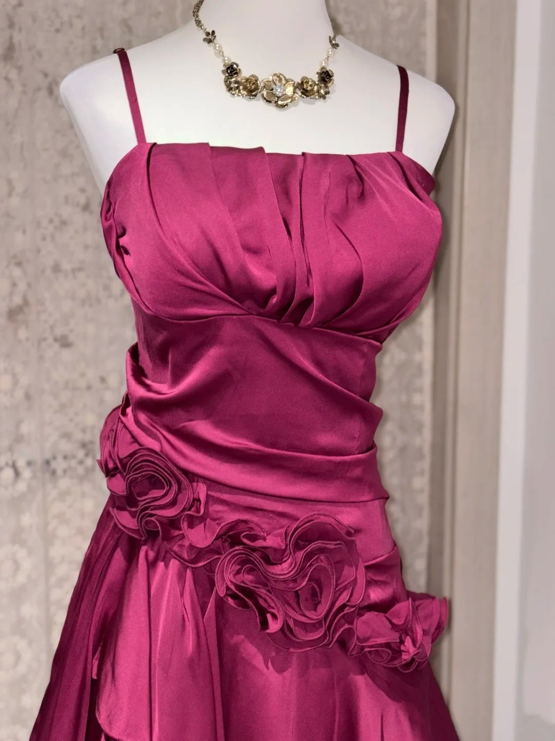 Robe de bal bustier violette en satin avec appliques, robe de soirée formelle J9413