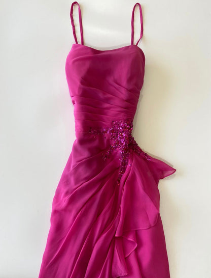 Robe de bal bustier violette en satin avec appliques, robe de soirée formelle J9413