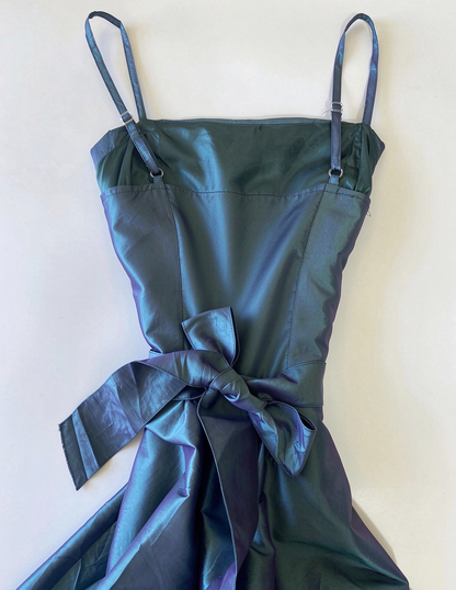 Spaghetti Straps Teal Retro Formal Prom Dress Evening Gown  J12095