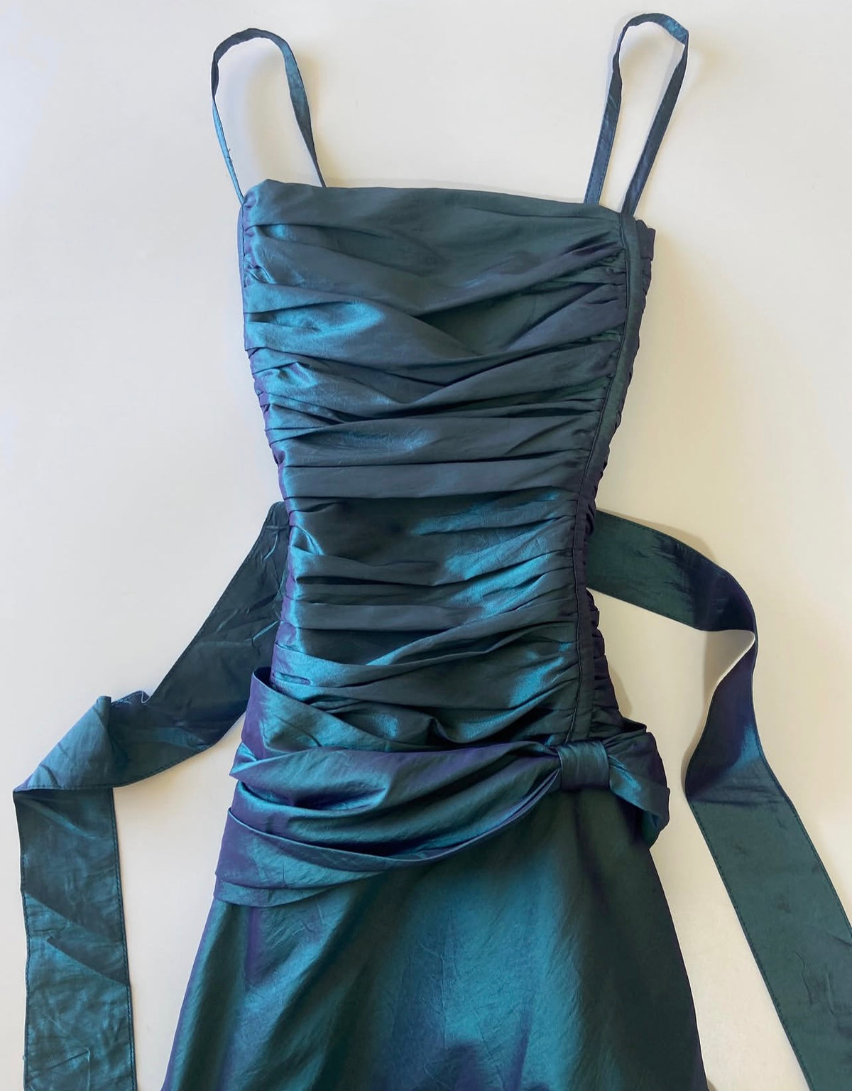 Spaghetti Straps Teal Retro Formal Prom Dress Evening Gown  J12095
