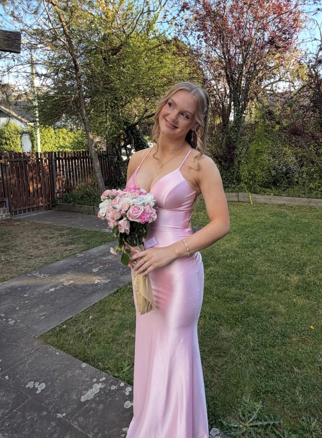 Trägerloses silbernes Vintage-Abendkleid, A-Linie, Geburtstagskleid J9370