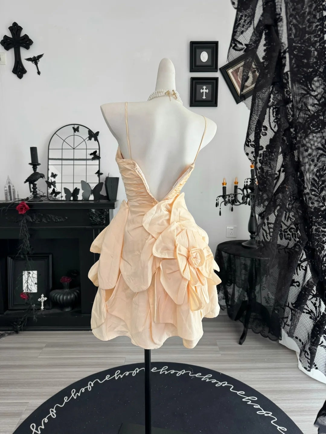 Robe de bal bustier violette en satin avec appliques, robe de soirée formelle J9413