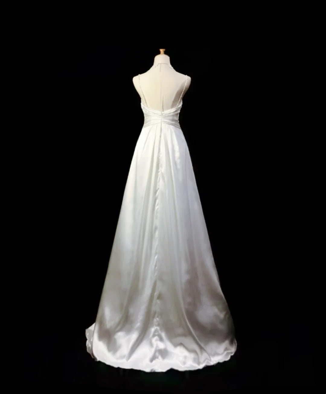 Spaghetti Straps White Retro Wedding Dress For Bride  J10883