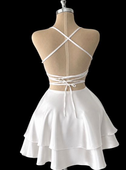 Trägerloses silbernes Vintage-Abendkleid, A-Linie, Geburtstagskleid J9370
