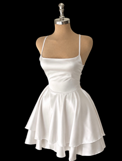 Trägerloses silbernes Vintage-Abendkleid, A-Linie, Geburtstagskleid J9370