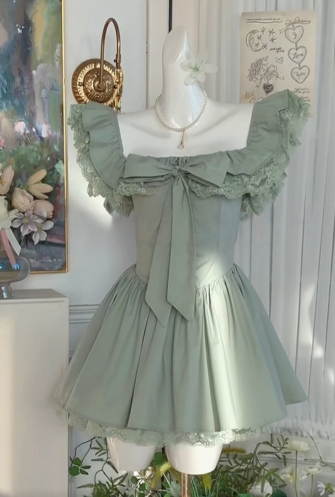 Square Neck A Line Ruffled Homecoming Dress Birthday Dress  J10985