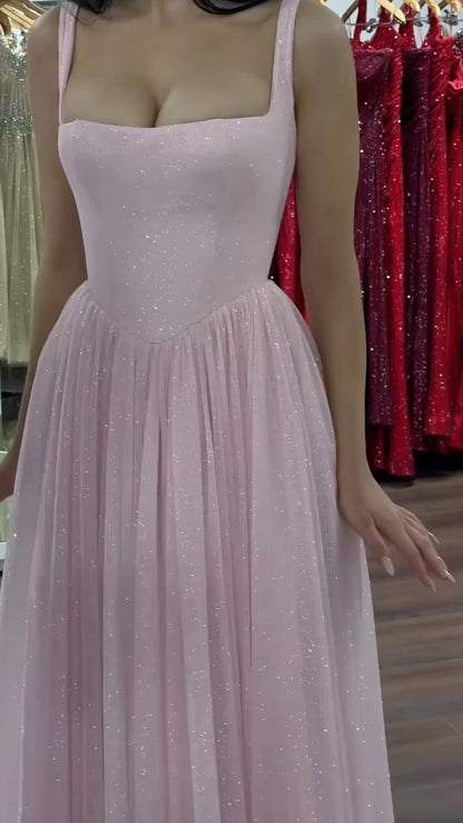 Trägerloses silbernes Vintage-Abendkleid, A-Linie, Geburtstagskleid J9370