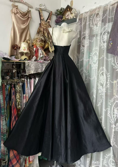 Strapless A Line Black Prom Dress Formal Evening Dress J10525