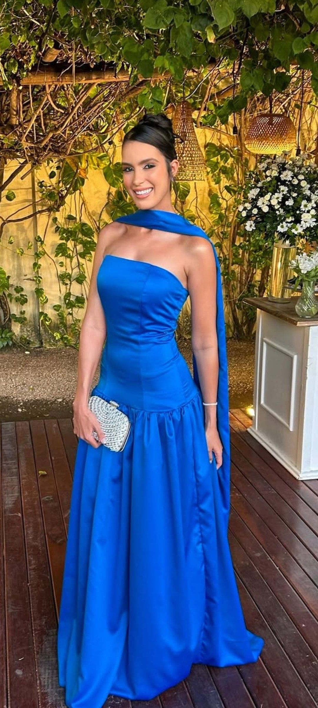 Robe de bal bustier violette en satin avec appliques, robe de soirée formelle J9413