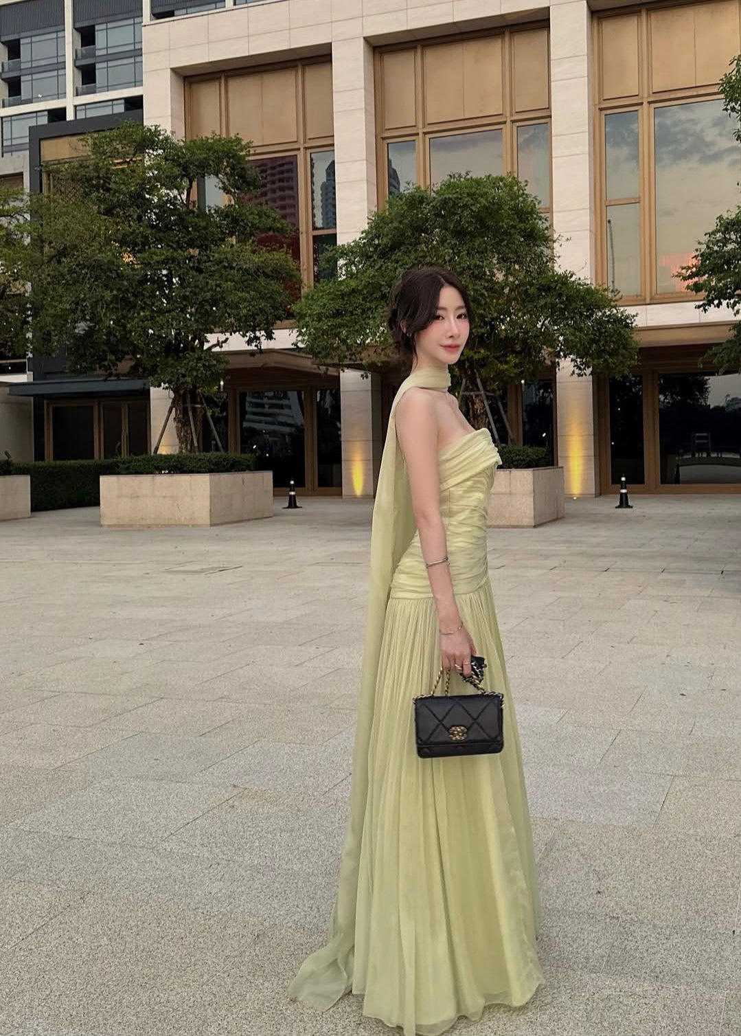 Strapless A Line Green Prom Dress Formal Wedding Guest Dress  J10235