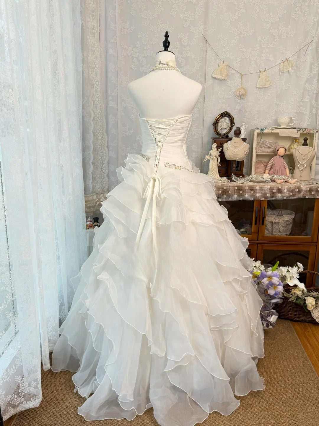 Robe de bal bustier violette en satin avec appliques, robe de soirée formelle J9413