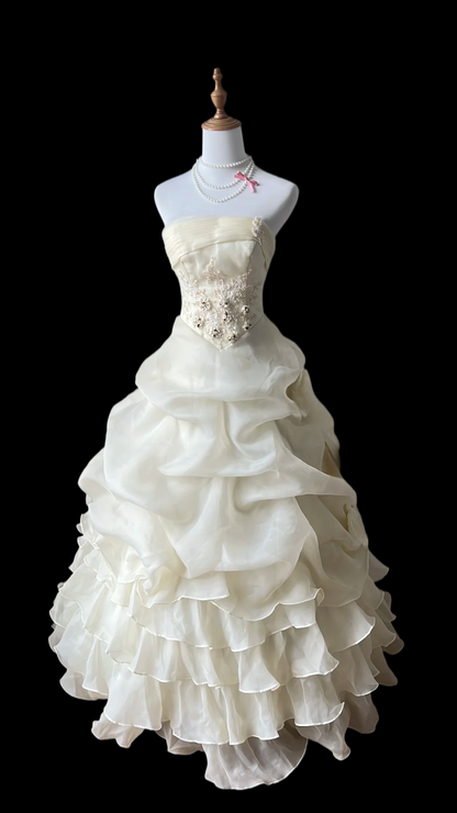 Robe de bal bustier violette en satin avec appliques, robe de soirée formelle J9413