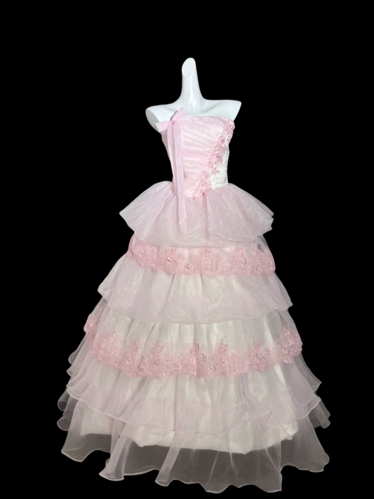 Trägerloses silbernes Vintage-Abendkleid, A-Linie, Geburtstagskleid J9370