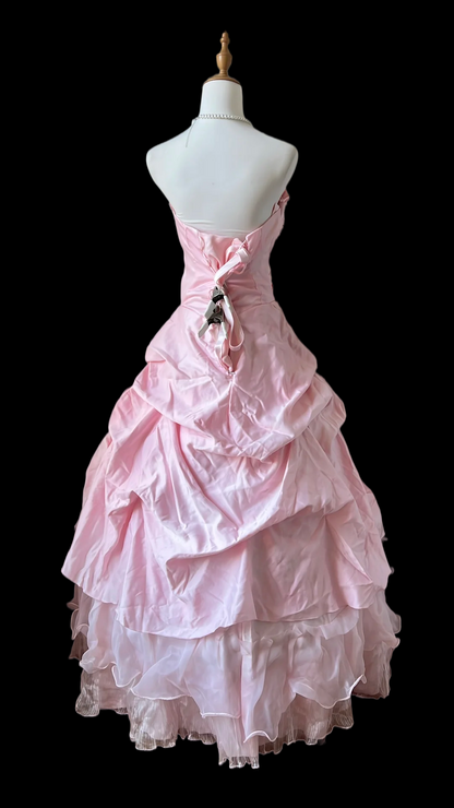 Robe de bal bustier violette en satin avec appliques, robe de soirée formelle J9413