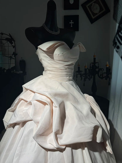 Robe de bal bustier violette en satin avec appliques, robe de soirée formelle J9413