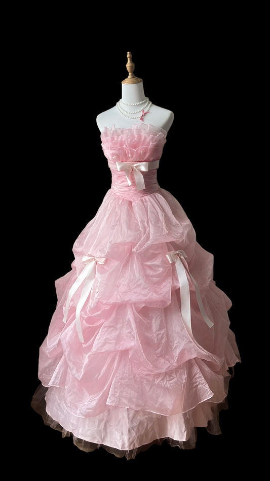 Robe de bal bustier violette en satin avec appliques, robe de soirée formelle J9413