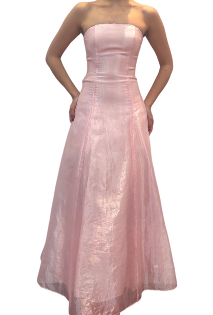 Robe de bal bustier violette en satin avec appliques, robe de soirée formelle J9413