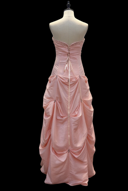 Robe de bal bustier violette en satin avec appliques, robe de soirée formelle J9413