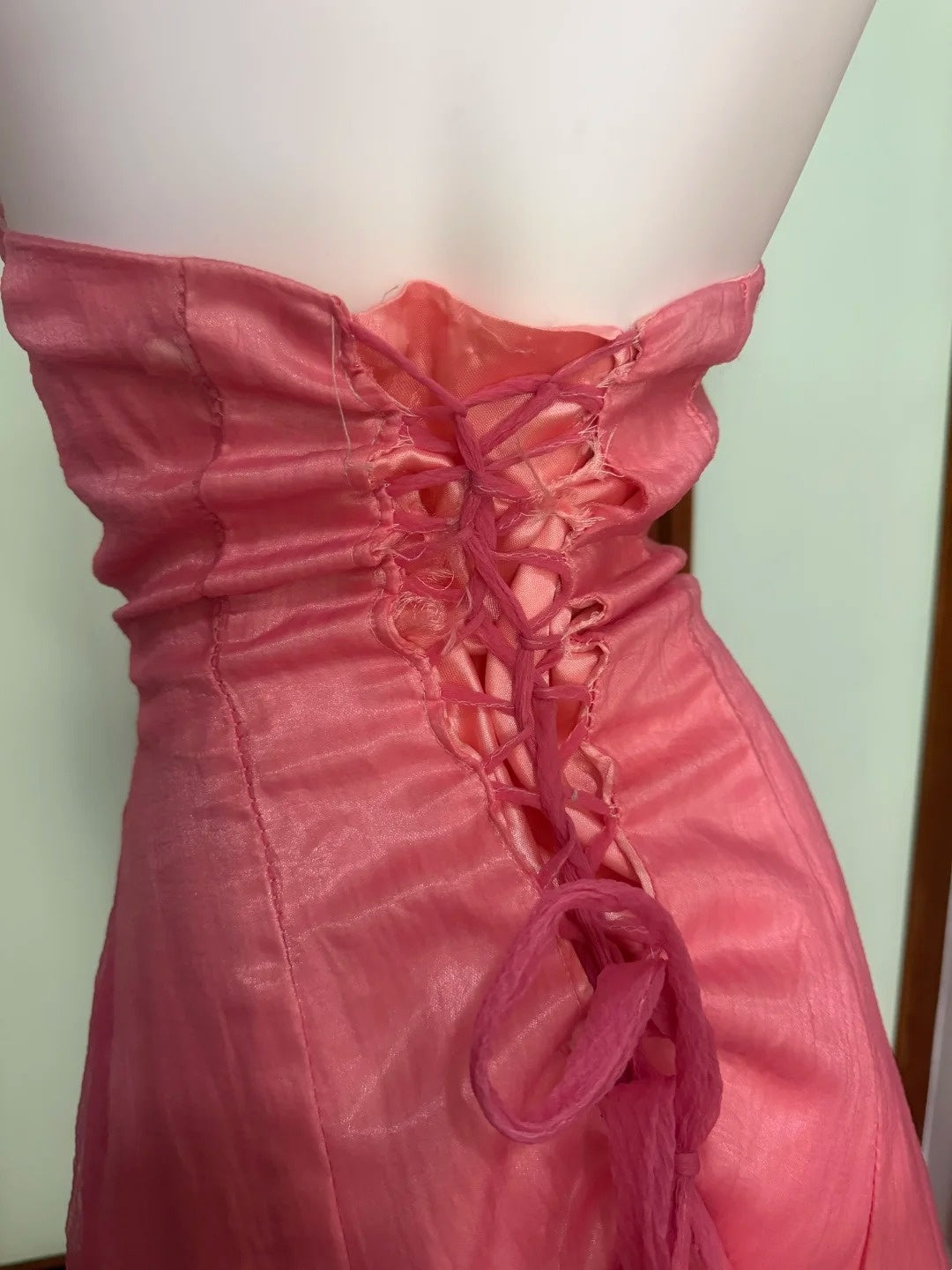 Strapless A Line Pink Retro Formal Prom Dress Organza Birthday Dress  J10890