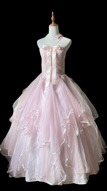 Robe de bal bustier violette en satin avec appliques, robe de soirée formelle J9413