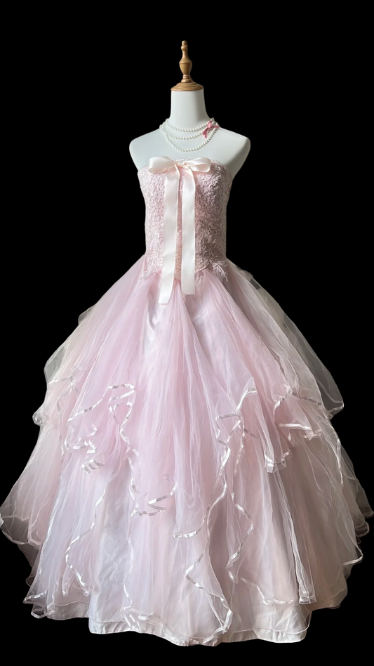 Robe de bal bustier violette en satin avec appliques, robe de soirée formelle J9413