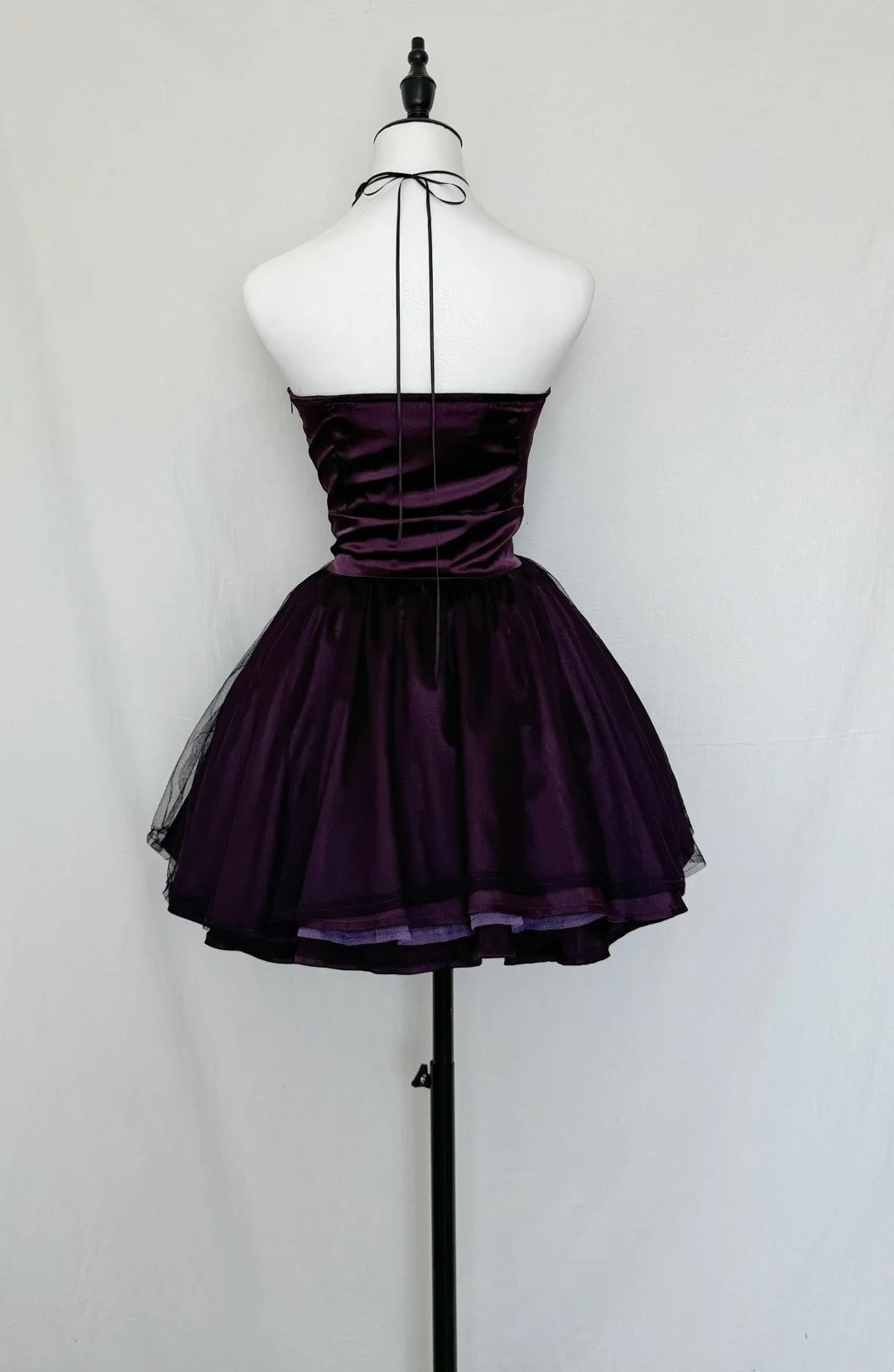 Strapless A Line Purple Homecoming Dress Short Party Dress  J10341
