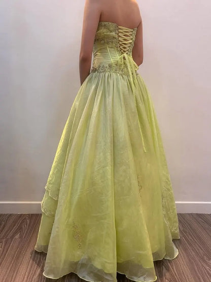 Robe de bal bustier violette en satin avec appliques, robe de soirée formelle J9413