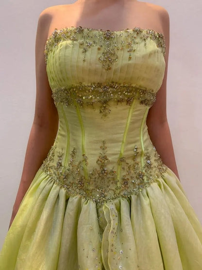 Robe de bal bustier violette en satin avec appliques, robe de soirée formelle J9413