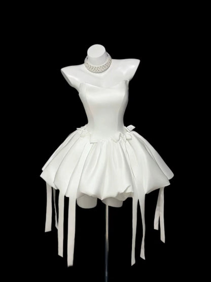 Robe de bal bustier violette en satin avec appliques, robe de soirée formelle J9413