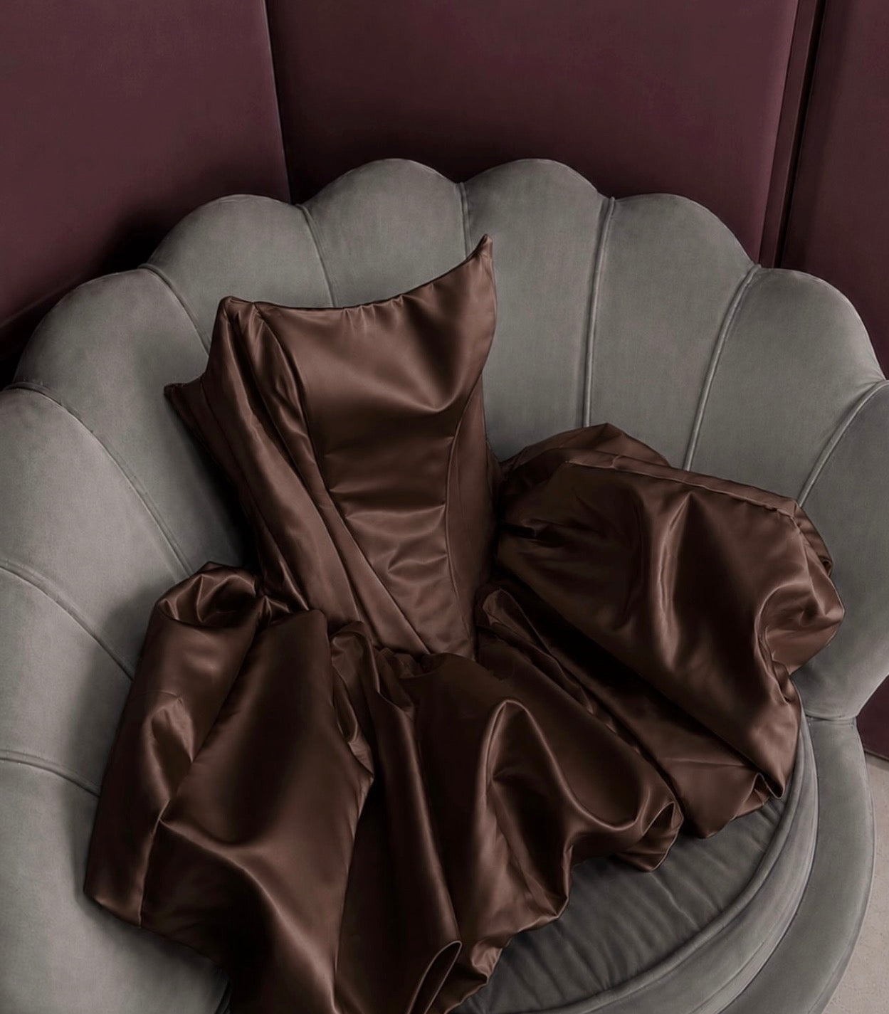 Trägerloses silbernes Vintage-Abendkleid, A-Linie, Geburtstagskleid J9370