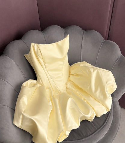 Trägerloses silbernes Vintage-Abendkleid, A-Linie, Geburtstagskleid J9370