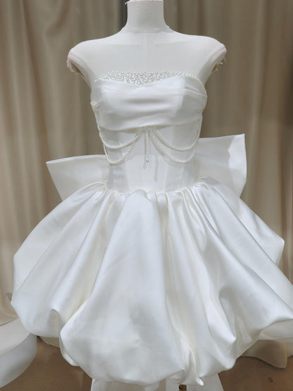 Robe de bal bustier violette en satin avec appliques, robe de soirée formelle J9413