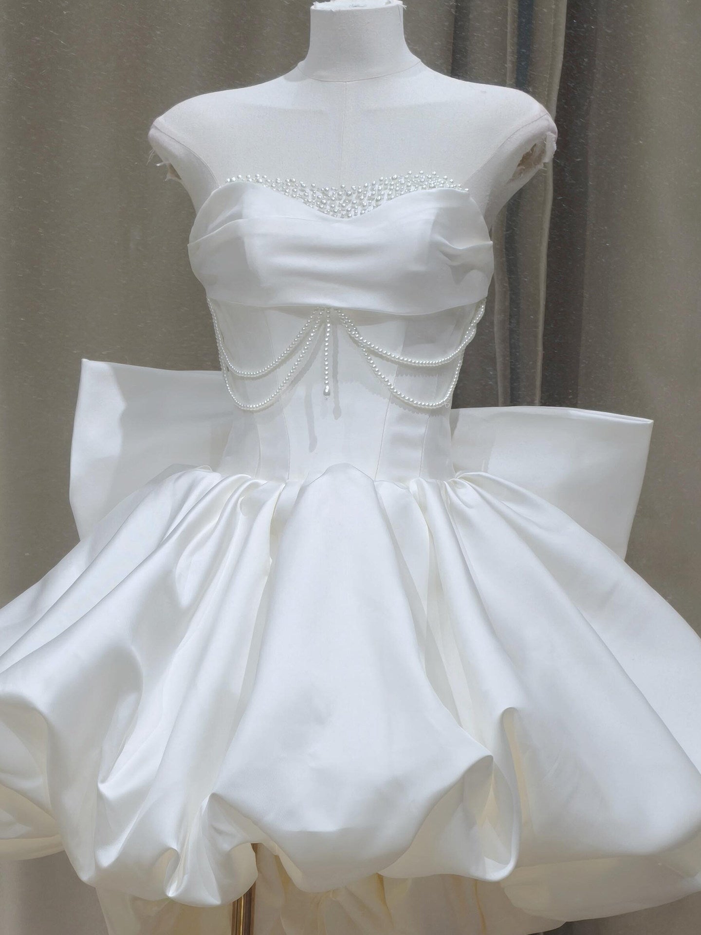 Robe de bal bustier violette en satin avec appliques, robe de soirée formelle J9413