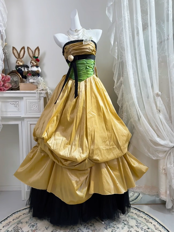 Trägerloses silbernes Vintage-Abendkleid, A-Linie, Geburtstagskleid J9370