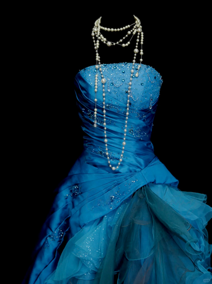 Robe de bal bustier violette en satin avec appliques, robe de soirée formelle J9413