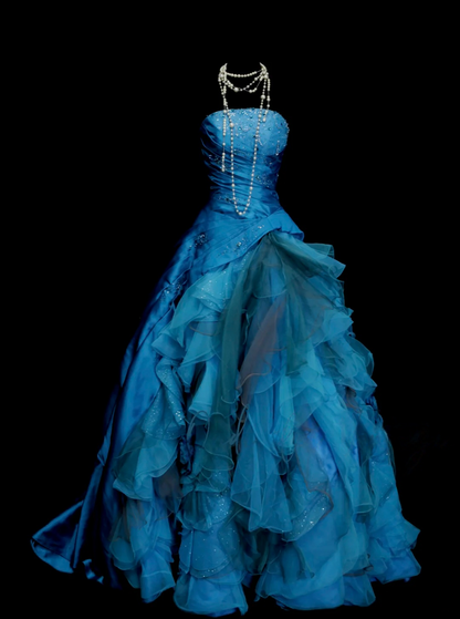 Robe de bal bustier violette en satin avec appliques, robe de soirée formelle J9413