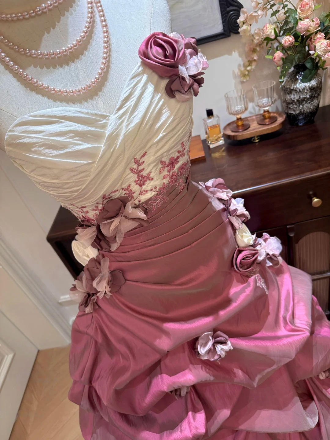 Strapless Ball Gown Quinceanera Dresses Formal Taffeta Prom Dress  J10229