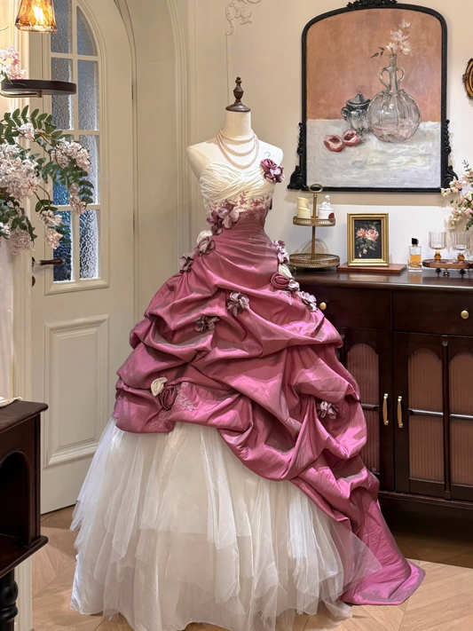 Strapless Ball Gown Quinceanera Dresses Formal Taffeta Prom Dress  J10229